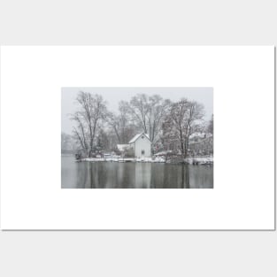 Lake Weamaconk Snow Scene Posters and Art